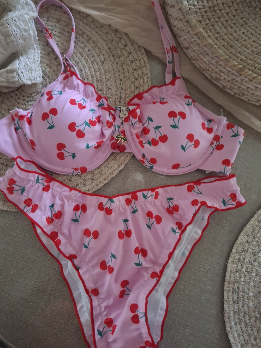 Pink Cherry Blossom Tanga BIikini Size Medium